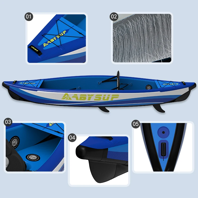 Customizable 1‑Person Drop‑Stitch Inflatable Fishing Kayak Rigid Stable Lightweight Eco‑Friendly for Drifting Sport