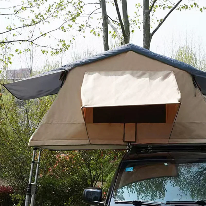 Car Roof Tent Soft Top MPV PICKUP SUV Camping 3-4 Persons Outdoor Easy Installation Camo Khaki Color Fabric