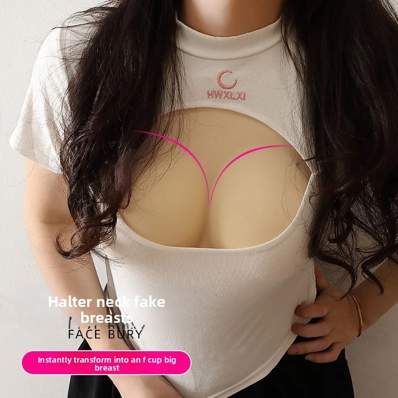 ‌ Placa de pecho para Cosplay de grado profesional, accesorios de transmisión en vivo extraíbles ajustables, piel realista para travesti Drag Queen