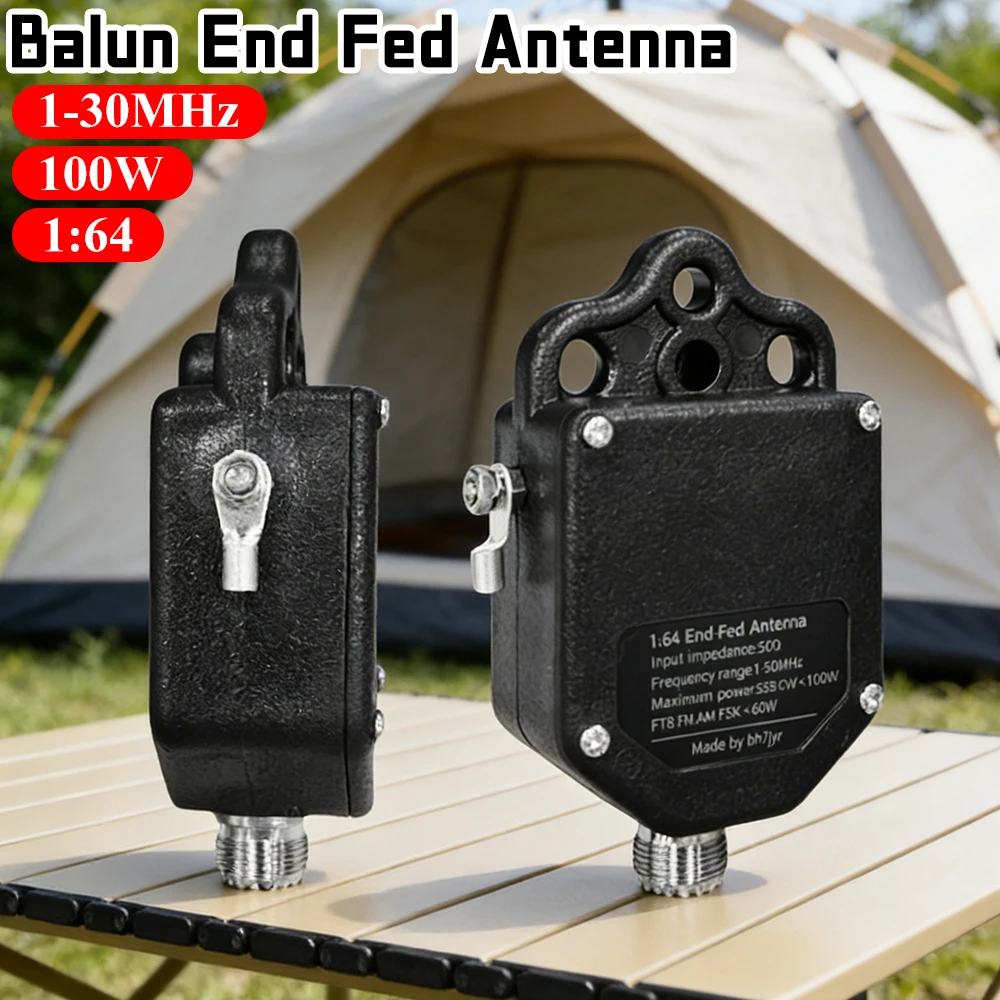

Антенна Balun End Fed 1:64, 4-полосная, 8-полосная, полуволновая, радиочастотная, 100 Вт, для наружного использования