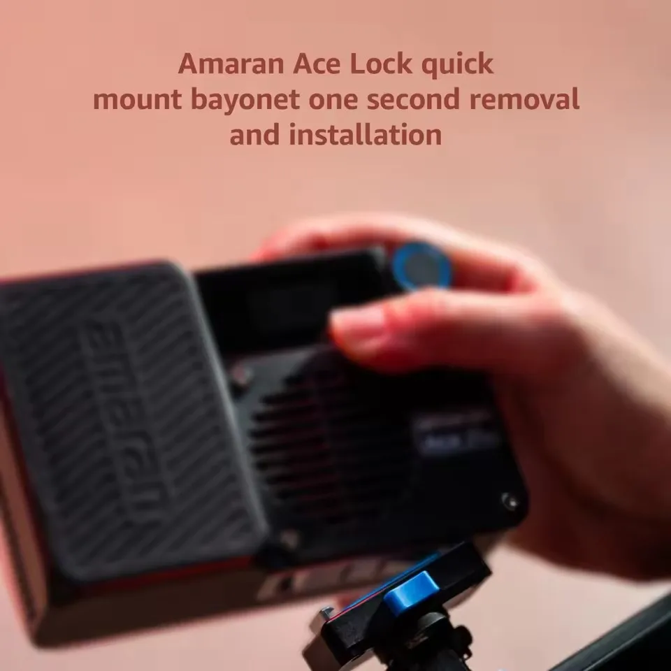 Ace 25c Full Color Compact LED Mini On-camera Light 2300K-10000K One-second setup with the Amaran Ace Lock by Aputure