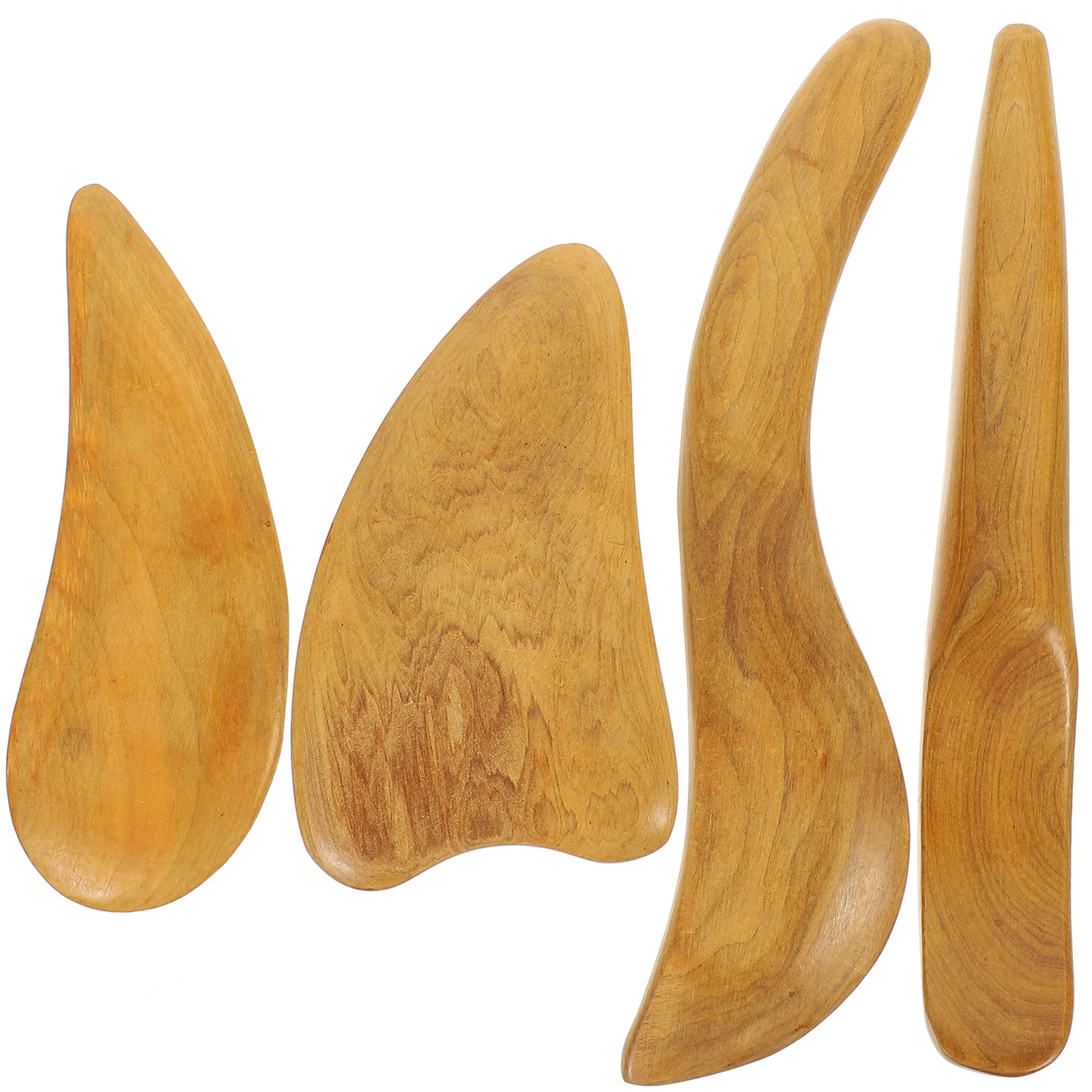 

4 Pcs Scraping Board Set Massage Tool Face Scraper Tablets/boards Massagers Wood Massaging Wooden Facial