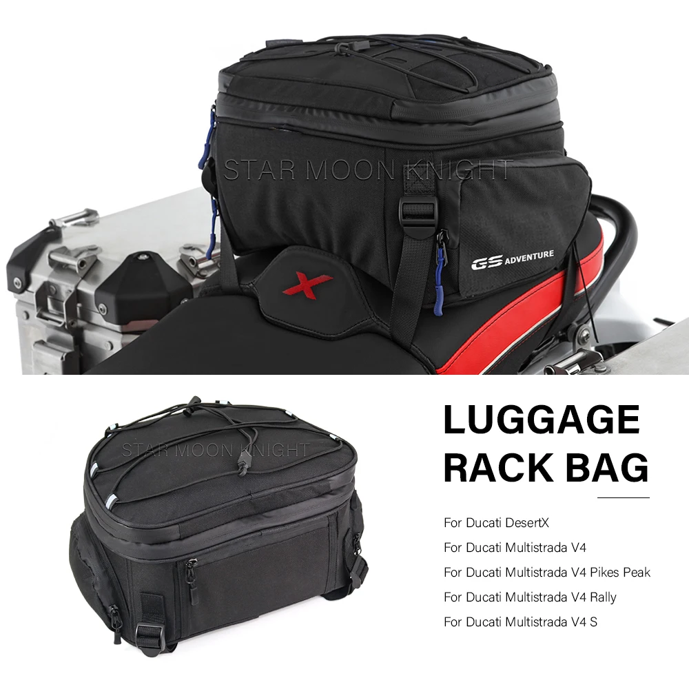 14-20L Luggage Rack bag For Ducati DesertX Desert X Multistrada V4 Pikes Peak V4 S V4 Rally Motorcycles Tail Bag Rain cover