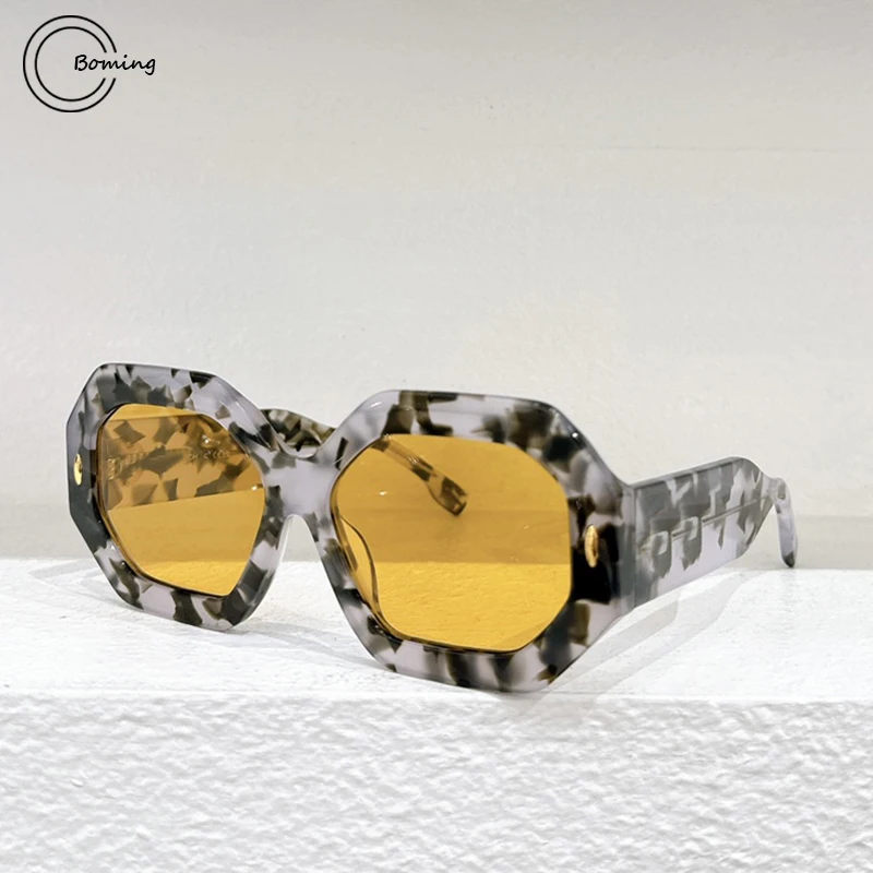 

Очки солнцезащитные TY7192U ацетатные для мужчин и женщин, люксовые брендовые модные уличные солнечные очки с шестигранным узором, UV400, ручной работы