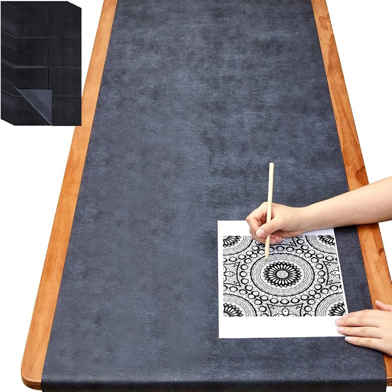 2 Sheets 20.3 X 275.6 Inch Large  Carbon Transfer Paper For Tracing Black Waxed Carbon Paper