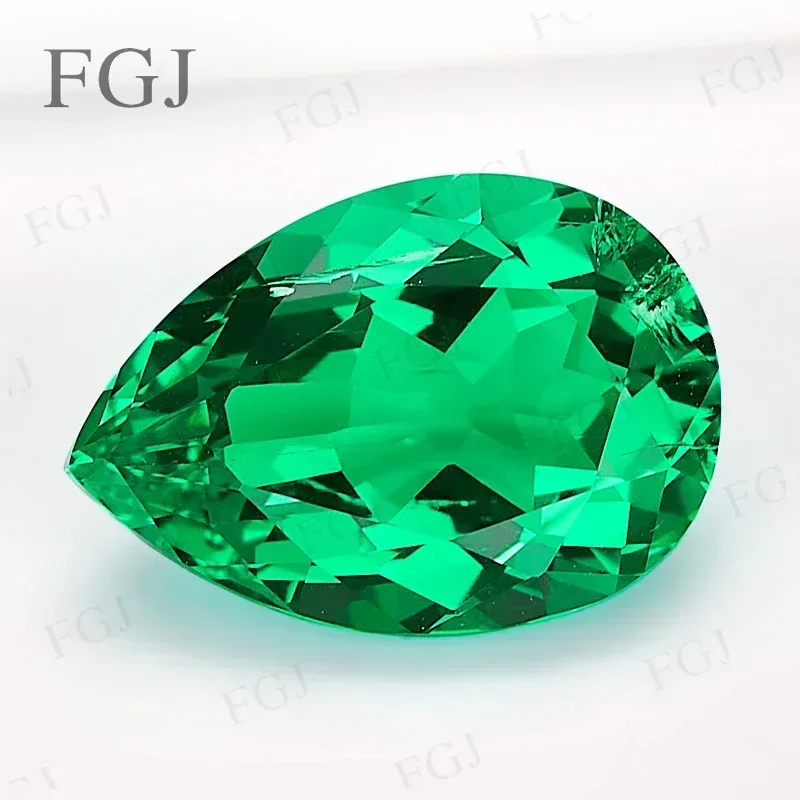 

[Pear Cut] Lab Grown Colombian Emerald Top Quality Hydrothermal Gemstone VVS1 Fine Jewelry Material Comes With AGL Certificate