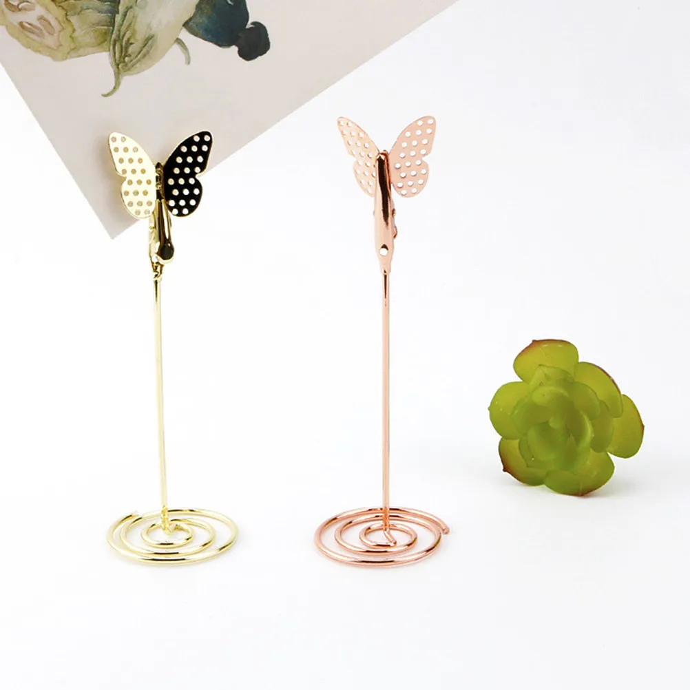 10Pcs Butterflies Place Card Holder Table Name Clip Sturdy Photo Clamps for Wedding Banquet Table Number Stand Photo Holders