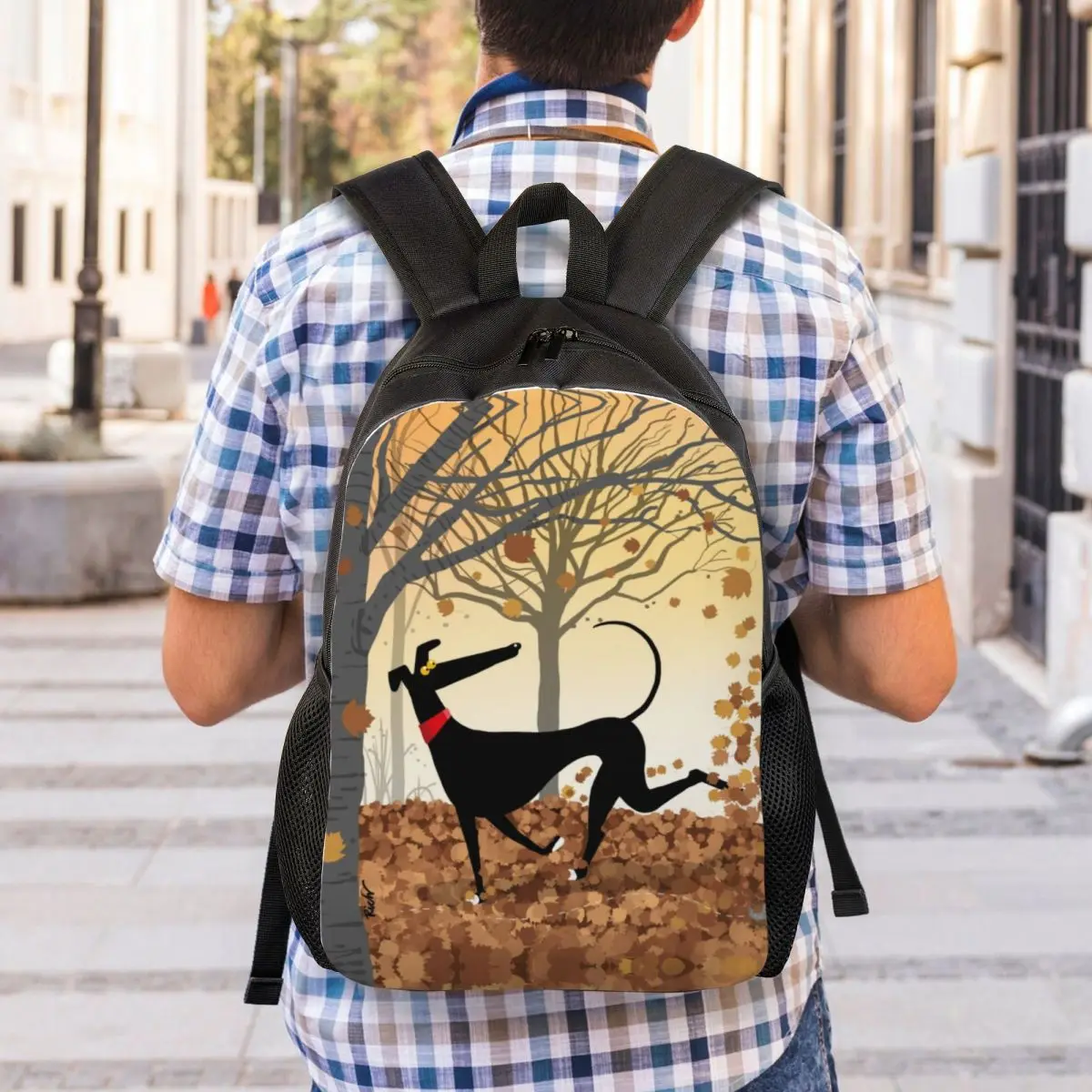 Mochila de viaje de otoño para hombre y mujer, morral escolar para ordenador portátil, Galgo, Whippet Dog, morral para Estudiante Universitario