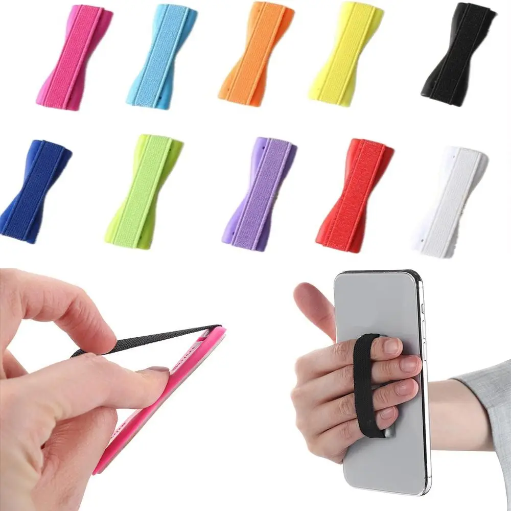 Elastic Sling Phone Holder 10color One-handed Operation Phone Finger Strap Mobile Phone Accessories ABS Selfie Stick Wrist Strap