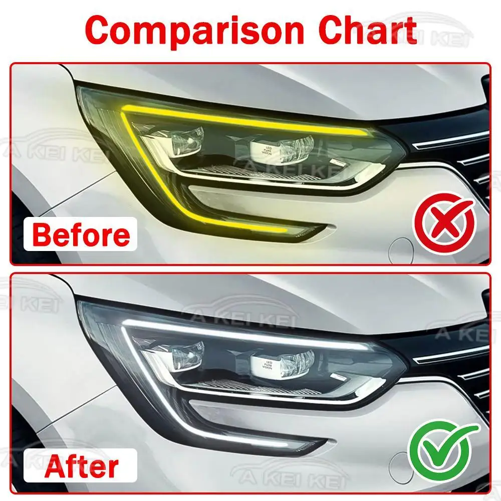 For Renault Megane 2015-2023 DRL Car Headlight Light Guide Daytime Running Light Tube&Circuit Board Light Source Chip Module