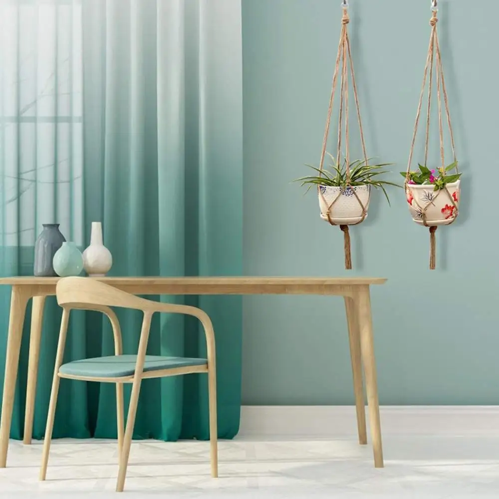 Indoor Outdoor Hanging Plant Holder Macrame Basket Flower Pot Net Pocket Decorative Gardening Accessories For Home Decor