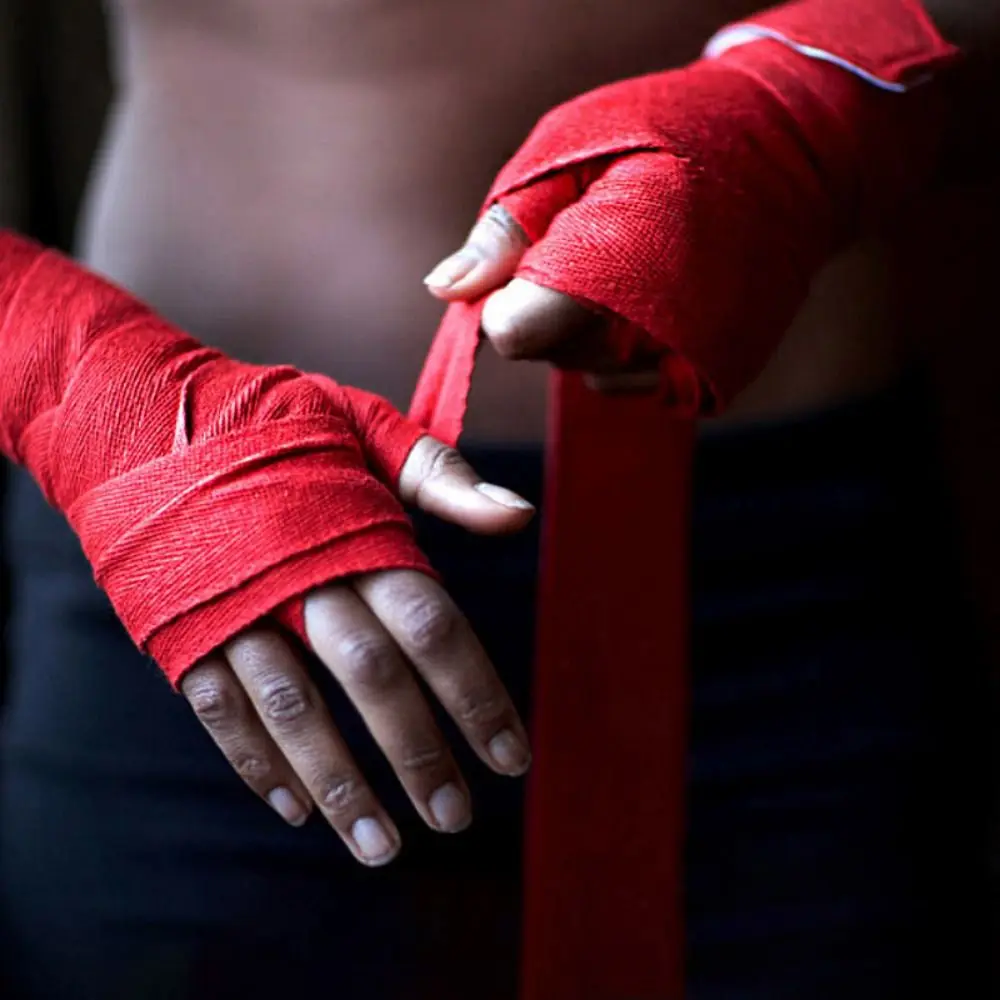 2 rolki/zestaw 1.5M/3M bawełniana bandaż bokserski pasek sportowy Sanda Kick Boxing MMA rękawiczki owija pas bokserski opaski sportowe bandaż