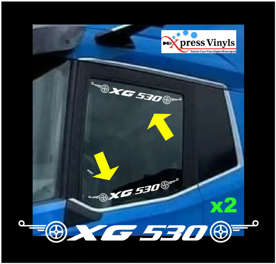 For x2 DAF XG 530 NEW window decals x 2. daf truck stickers ANY