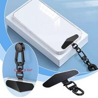 Universal Upgraded 360 Degree Rotatable Luxury Metal Gasket Phone Lanyard Patch Steel 0.3mm Cellphone Straps Tether