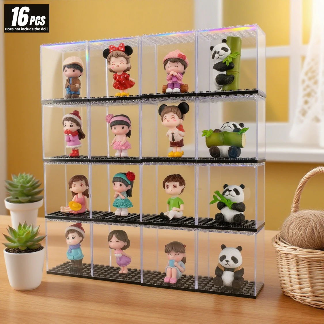 

16 Pcs Minifigures Display Cases Set, Mini-Figures Display Cases Fits For Figures Display, Single Mini-Figures Storage Case For Figures Collectors, Acrylic Building Block Display Box Dust-Proof