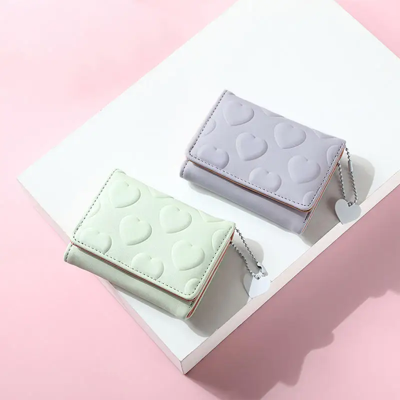 レディース財布は無地が好き ドーパミン 韓国ファッション 多用途 かわいい＆甘い ショートコインウォレット コンパクトカードバッグ 女の子用