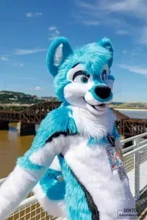 

Adult Size Long Fur Furry Costume White Blue Husky Dog Fox Mascot Fursuit Wolf Cosplay Party Halloween Suit