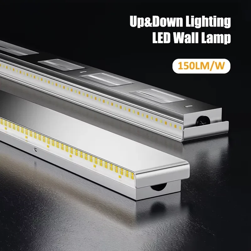 4ft 1200mm Aluminum LED Wall Light 20W 40W 150lm/W 3CCT Dimmable 0-10V Modern Linear Fixture for Indoor Corridor Office