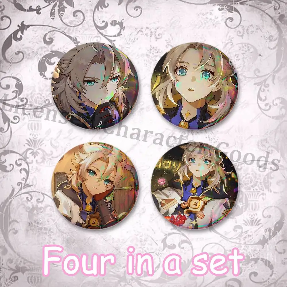 Albedo G-Genshin I-Impact Custom Mini Pill Badge 25mm Button Pins 4-Piece Set 75mm Oversized Pin Badge 2.25 Inch