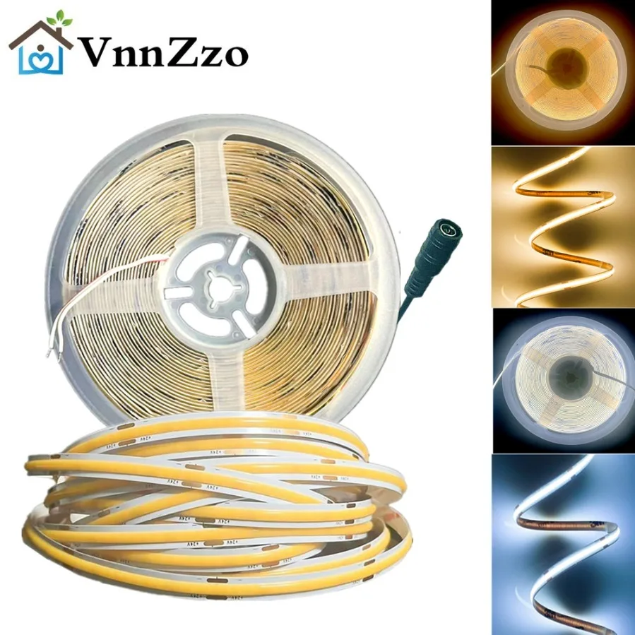 COB LED Strip Light 320 LED High Density Flexible COB Led Light RA90 Warm Nature Cool White Linear Dimmable 12V 24V High quality