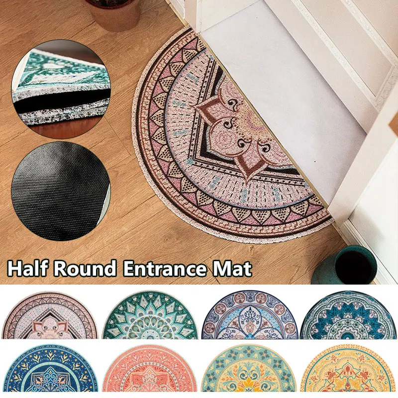 

European Light Luxury Semi-Circle Entry Door Wire Mat Household Dust Easy To Clean Door Mat Bedroom Door Non-Slip Mat