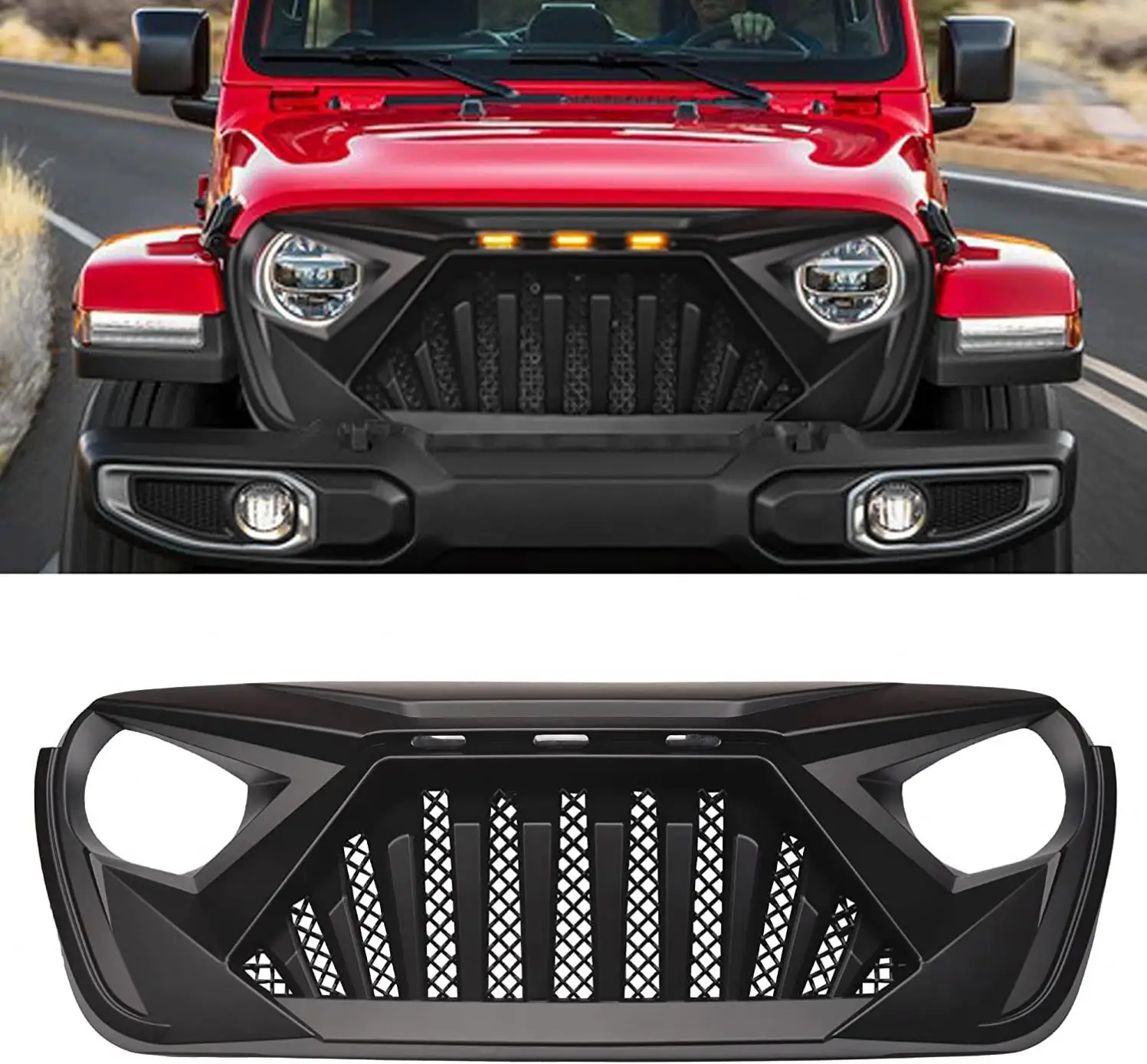 Gobison 2018 2019 2020 2021 New Style 4x4 offroad accessories front bumper grill for JEEP WRANGLER JL JT