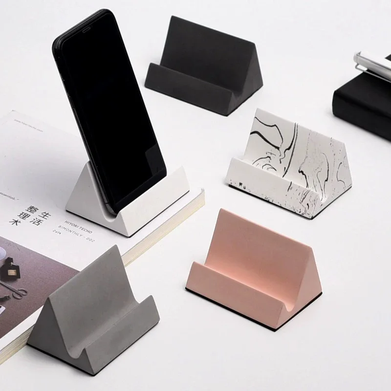 Pen Holder Mobile Phone Holder Concrete Mold Round Resin iPhone Holders Business Card Organizer Gypsum Cement Silicone Mould