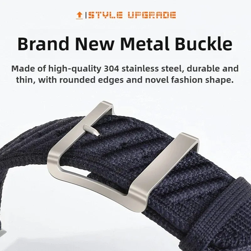 Ocean Nyon Strap for Apple Watch Band 49mm 45mm 41mm 46mm 42mm 44mm 40mm Series iWatch Ultra 2 10 9 8 7 6 5 SE 3 Sport Watchband