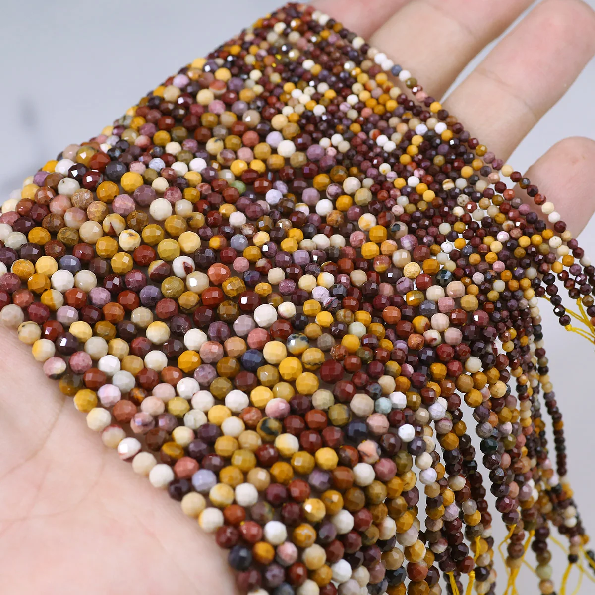 2 3 4mm Natural Stone Faceted Mookaite Jasper Beads Round Loose Spacer Bead for Jewelry Making DIY Bracelet Accessories 15''