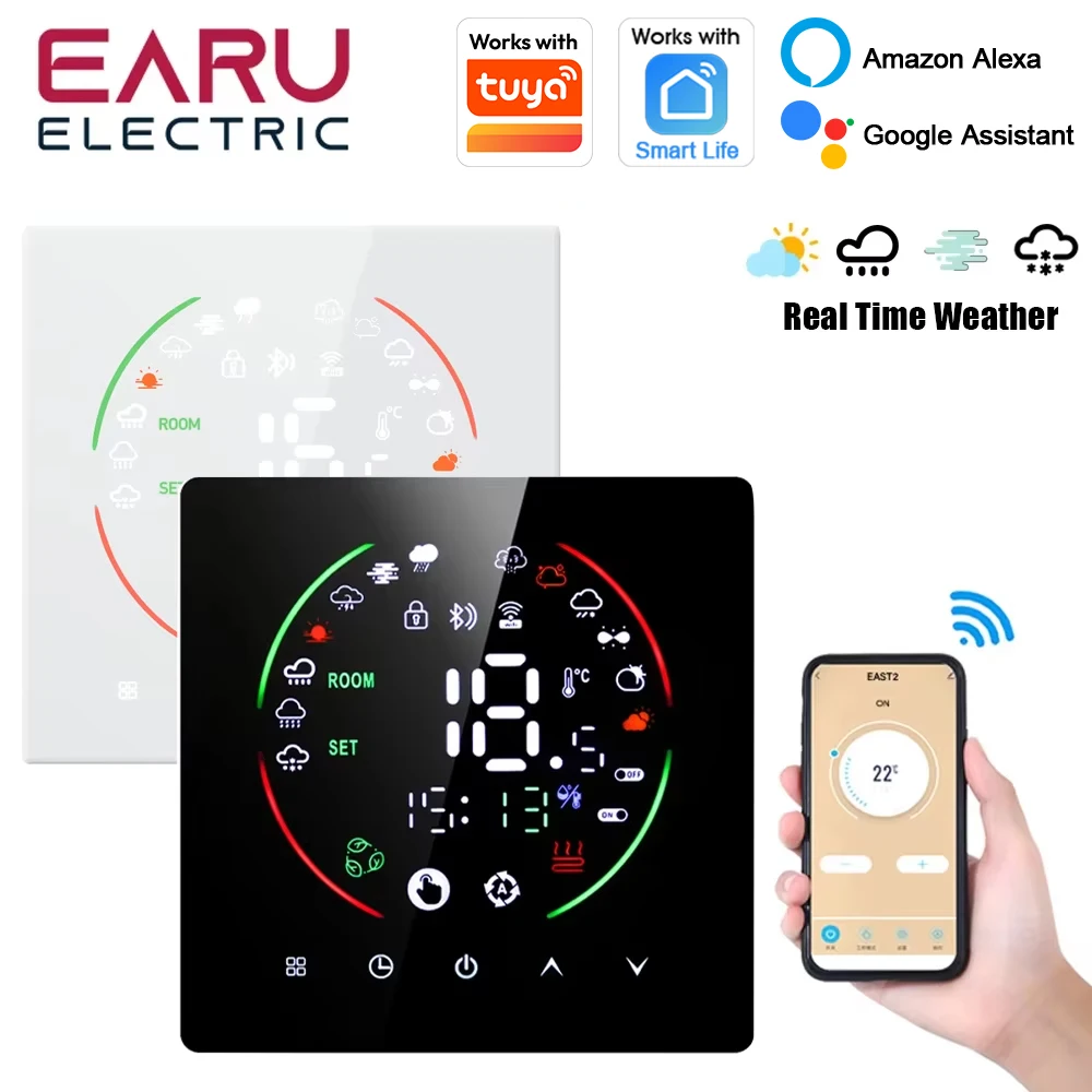 

Умный термостат Tuya WiFi для электрического теплого пола, TRV, для водогазовых котлов, с голосовым управлением, совместимый с Google Home и Alexa