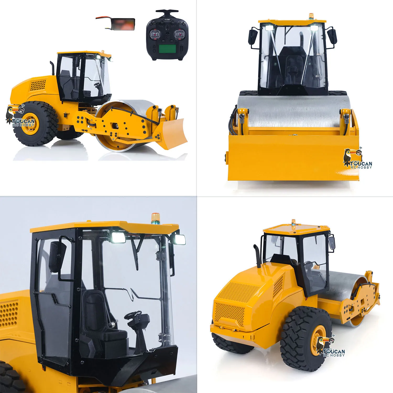

CS11 RC Металлический гидравлический 1/12 Дорожный ролик RTR Дистанционное управление Автомобиль Грузовик Строительная модель Готов к бегу со световым звуком Набор