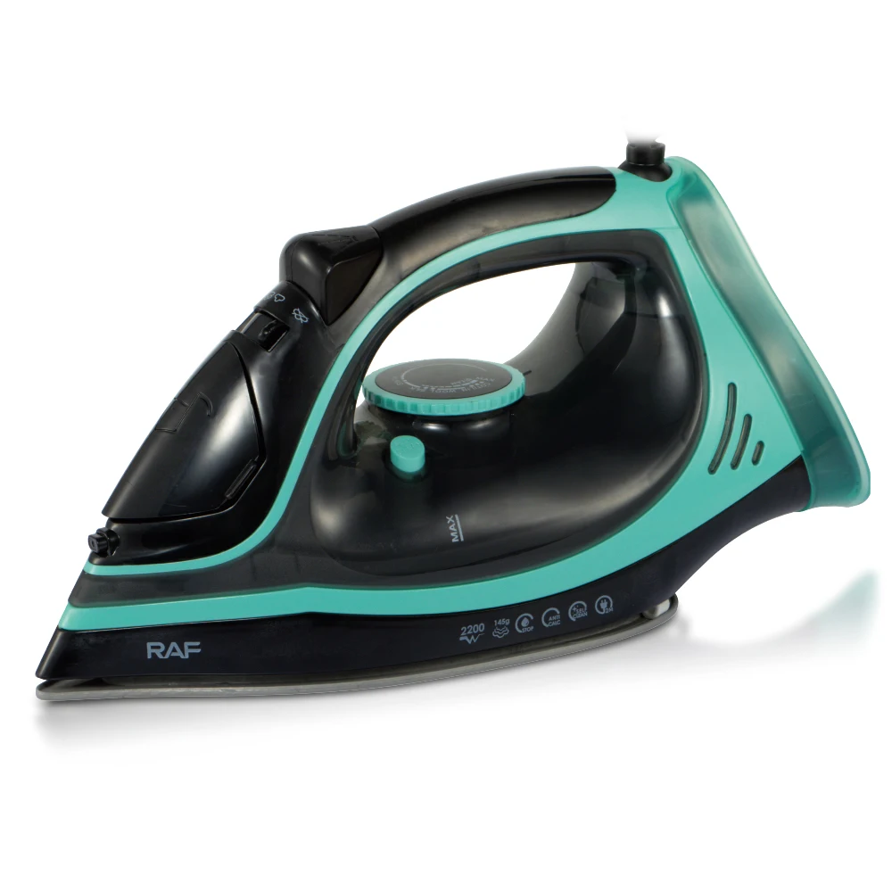 Setrika Uap Otomatis RAF Fast Delivery 2200w dengan Alas Keramik untuk Penggunaan Rumah Tangga dan Hotel dengan Tangki Air Besar 300ml