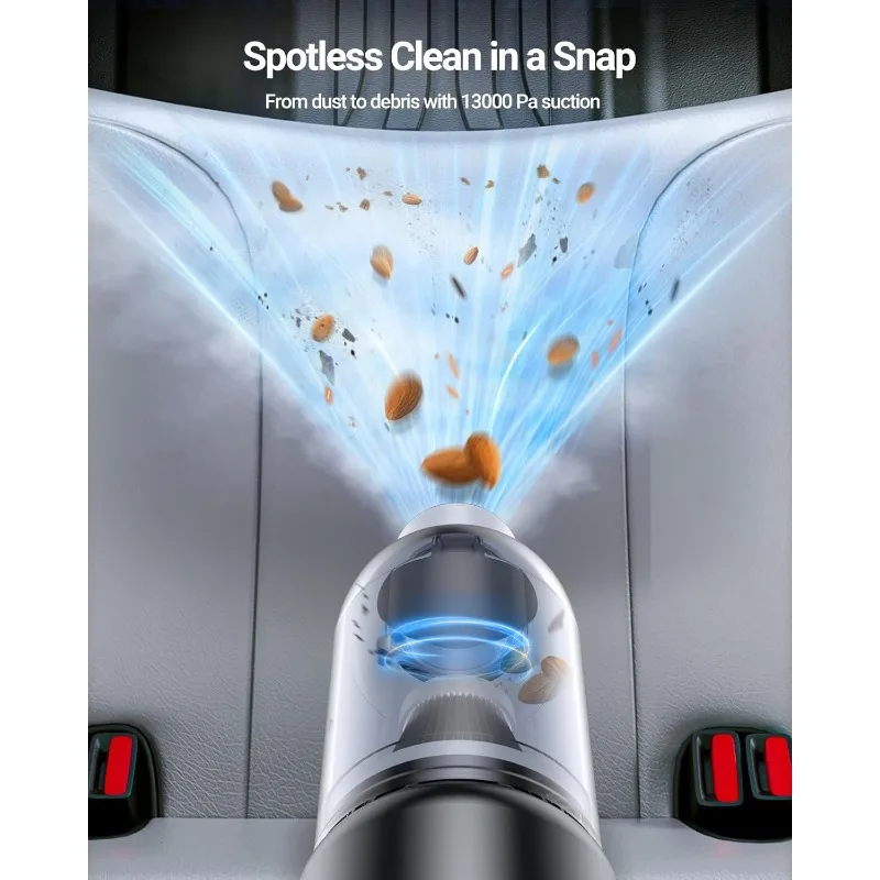 Mini Car Vacuum Wireless, High Power Suction and Air Duster, Lightweight and Compact Handheld Vacuum, Portable Vacuum C
