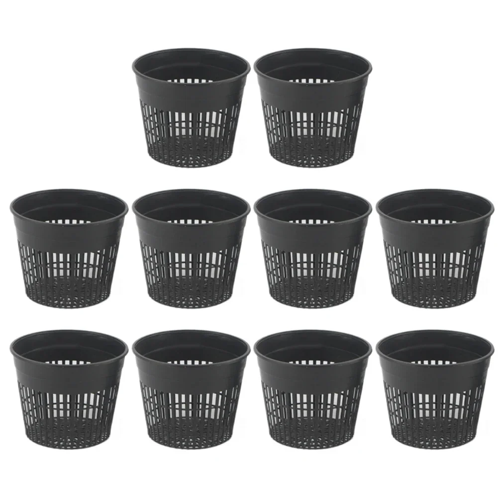 Round Black Aquatic Plant Holders Pack of 10 Weather Resistant Recycled Plastic 8cm 10cm 12cm 13cm Size Options