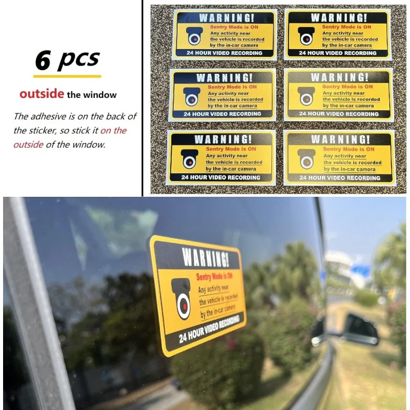 

Car Reflect light Warning Sticker Sentinel Mode Personalized 24-hour Parking Monitoring Anti-theft Anti-scratch Sticker