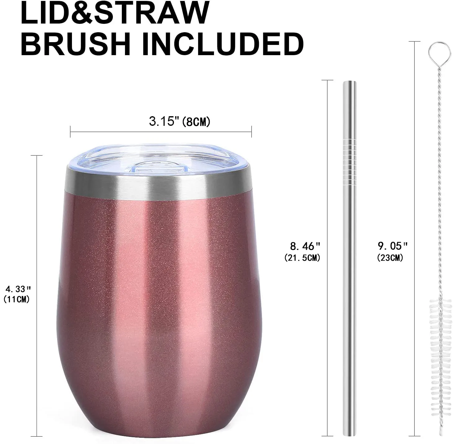 12oz Stainless Steel Beer Mugs With Lid&Straw cold drink Drinking Metal Cups Cocktail  Mug For Bar Drinkware Coffee Mug Tumbler