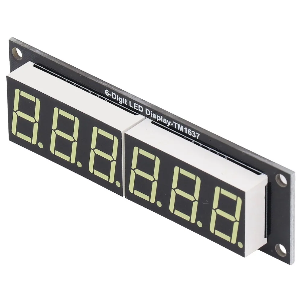 

6 Digit 7 Segment LED Display Digital Tube 0.56in White Display Module with Pin Header Plug and Play Digital Tube Module