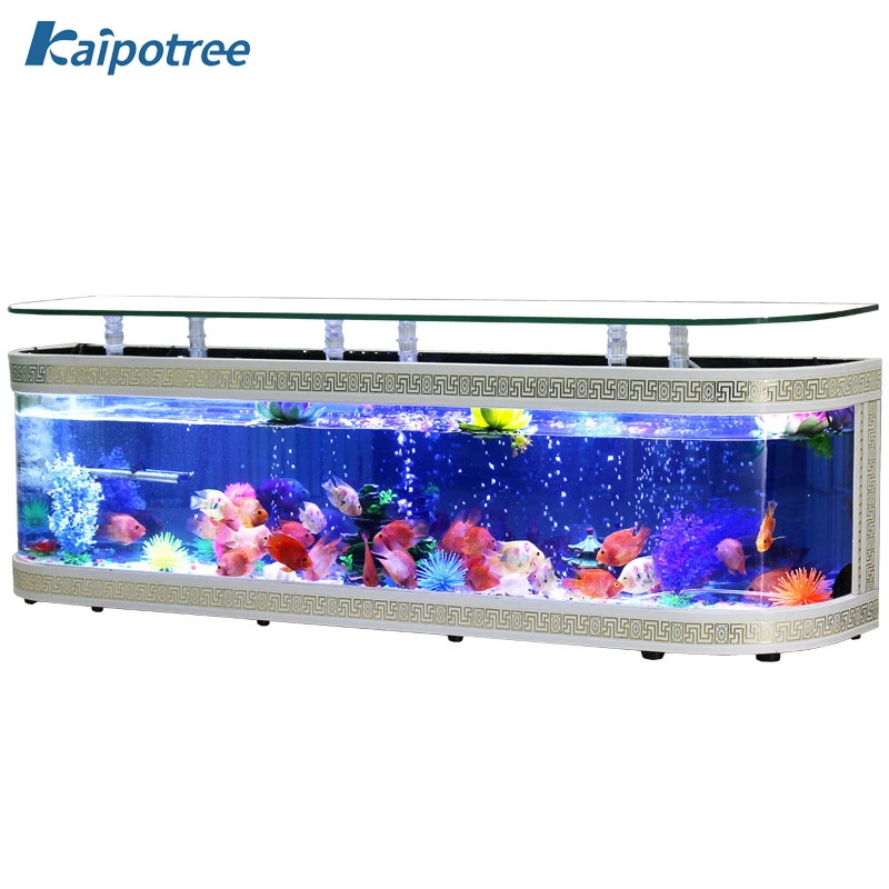 

Custom Large Transparent Cube with Led Lighting TV Stand Table Fish Tank Aquarium for Living Room