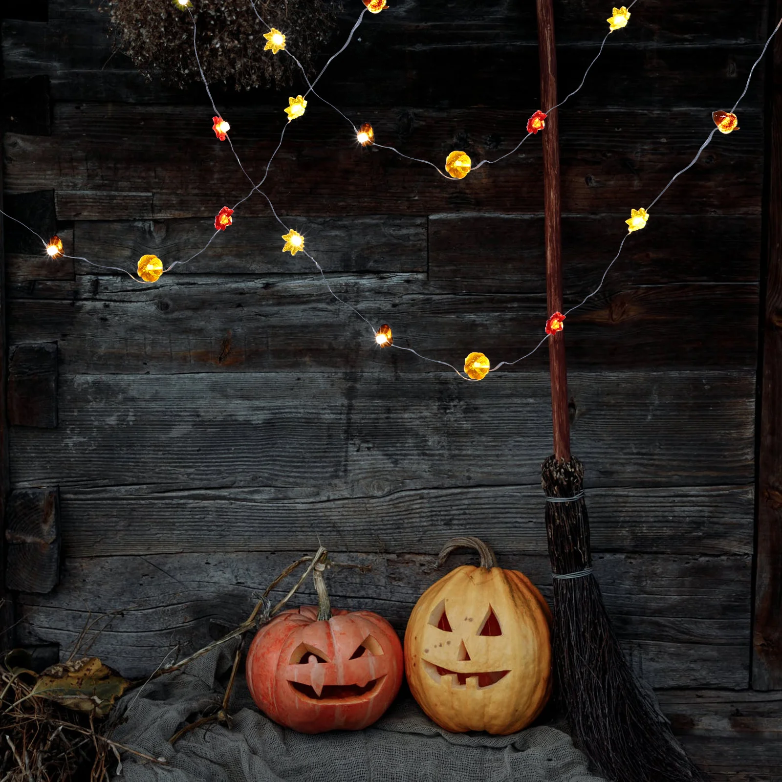 20M Led Copper Wire String Lights For Halloween Party Decor Fall Autumn Indoor Outdoor Festive Lighting Thanksgiving Window Glow