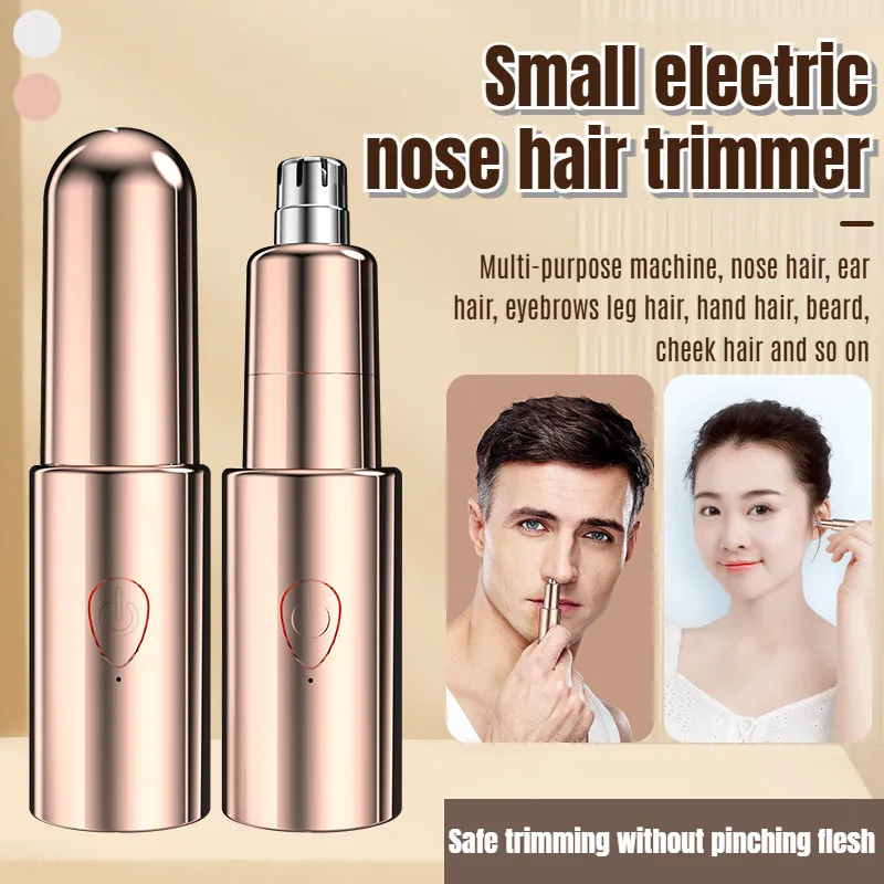 Women's Small Portable Electric Nose Hair Trimmer USB Charging R-type Sharp Edged Blade Trimmer