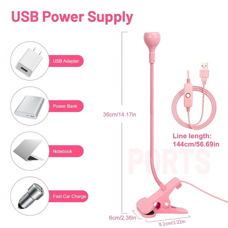 เจลยาทาเล็บแห้งโคมไฟยูวี USB มินิโคมไฟเล็บเพิ่มประสิทธิภาพกาวยูวีโคมไฟบ่มคลิปเล็บที่มีความยืดหยุ่นและเครื่องมือทําเล็บเท้า