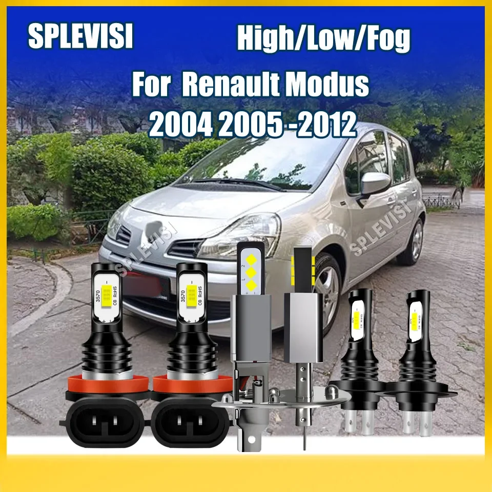 12v 24v Car Lights LED Headlight Bulbs Fog Light 6000K Diamond White Replace Halogen Bulbs For Renault Modus 2004-2012