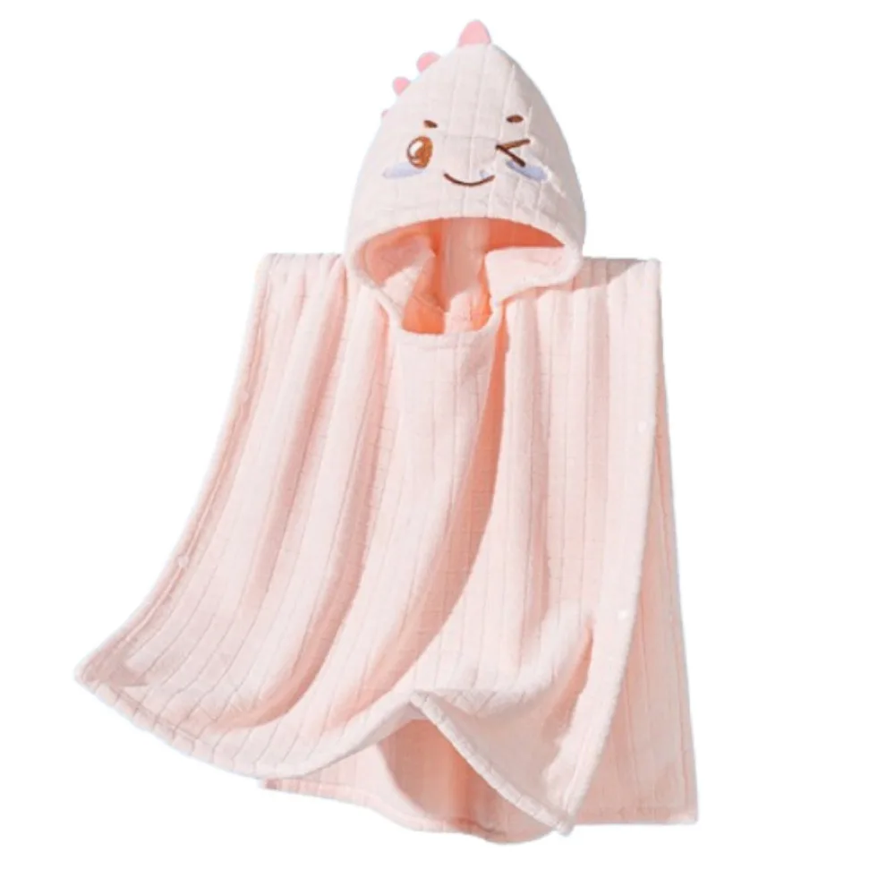 

Cartoon Dinosaur Baby Bath Towel Coral Velvet Quick-Drying Cartoon Cloak Towel Breathable Practical Infant Bathrobe Shower Cloak