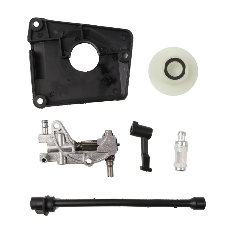Oil Drive Pump Kit para Chinês Chinsaw Worm Gear Cover Tubo de Filtro 4500 5800 45cc 52cc 58cc