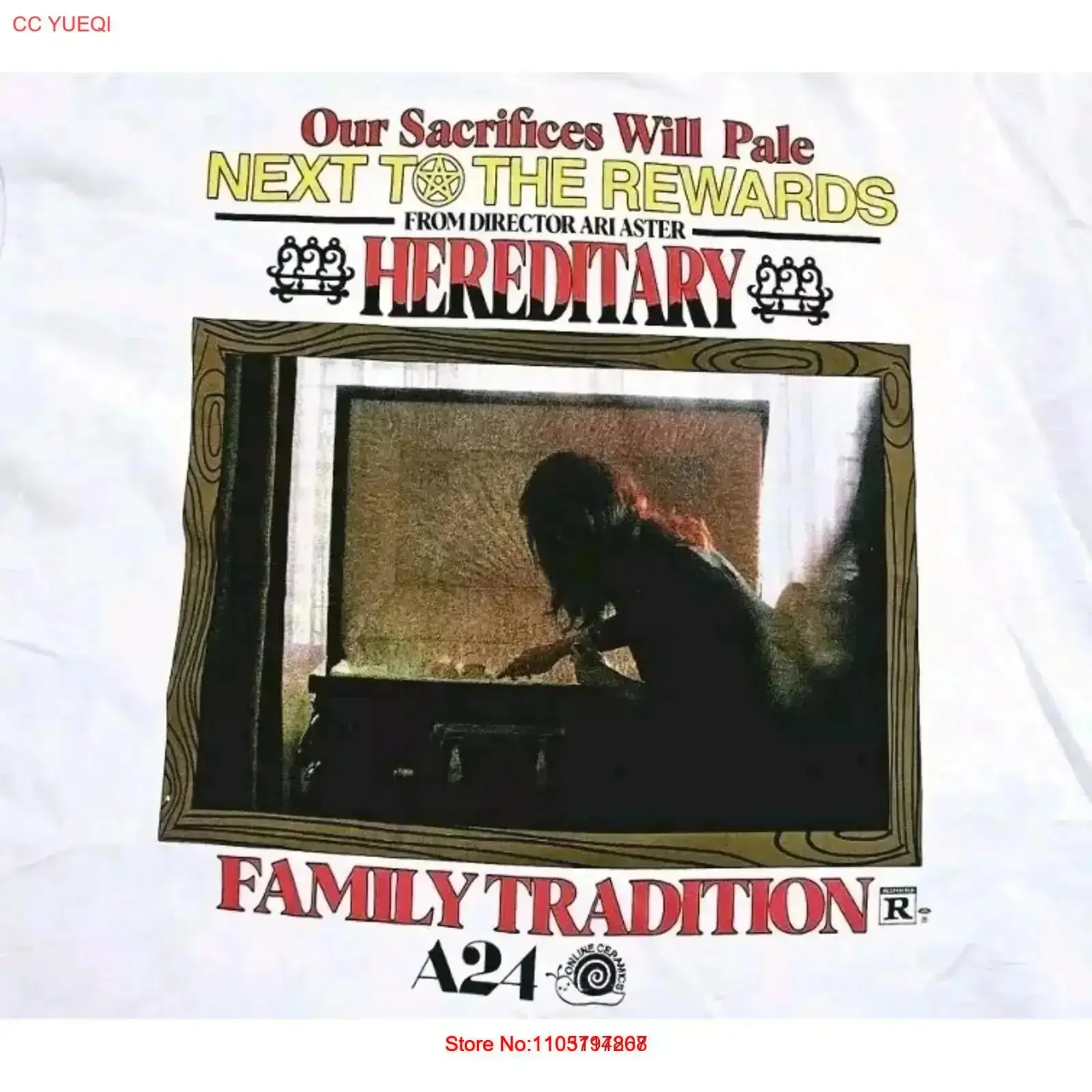 Hereditary A24 Horror Movie Promo T Shirt Double Sided Limited Edition XL vintage Washed Stretched streetwear fashion Versatile