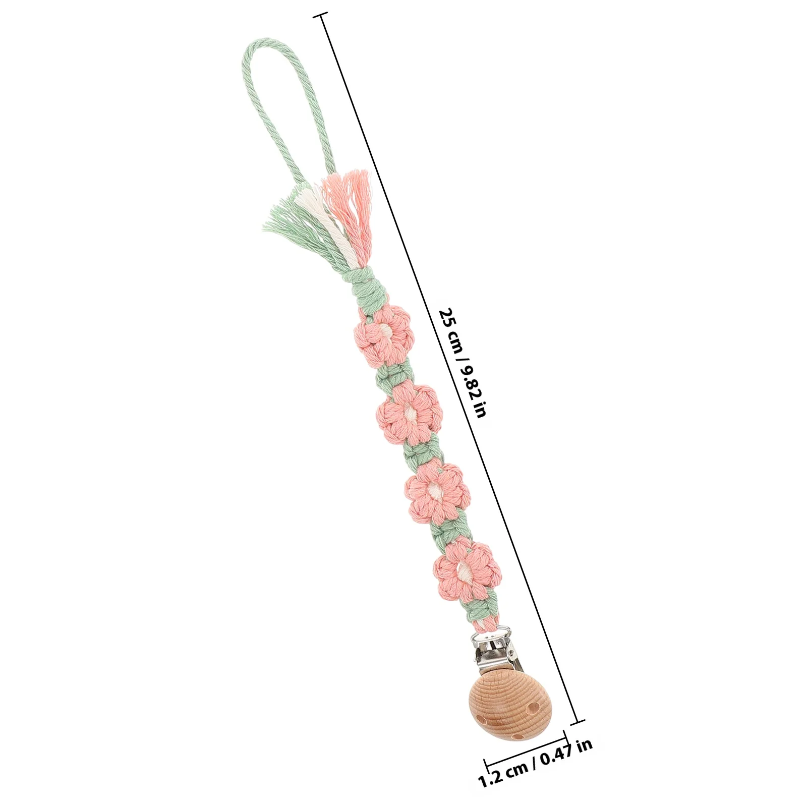 Baby Pacifier Clip Holder Handmade Cotton Rope Flower Design Anti-Loss For Newborn Toddlers Teething Safety Chain