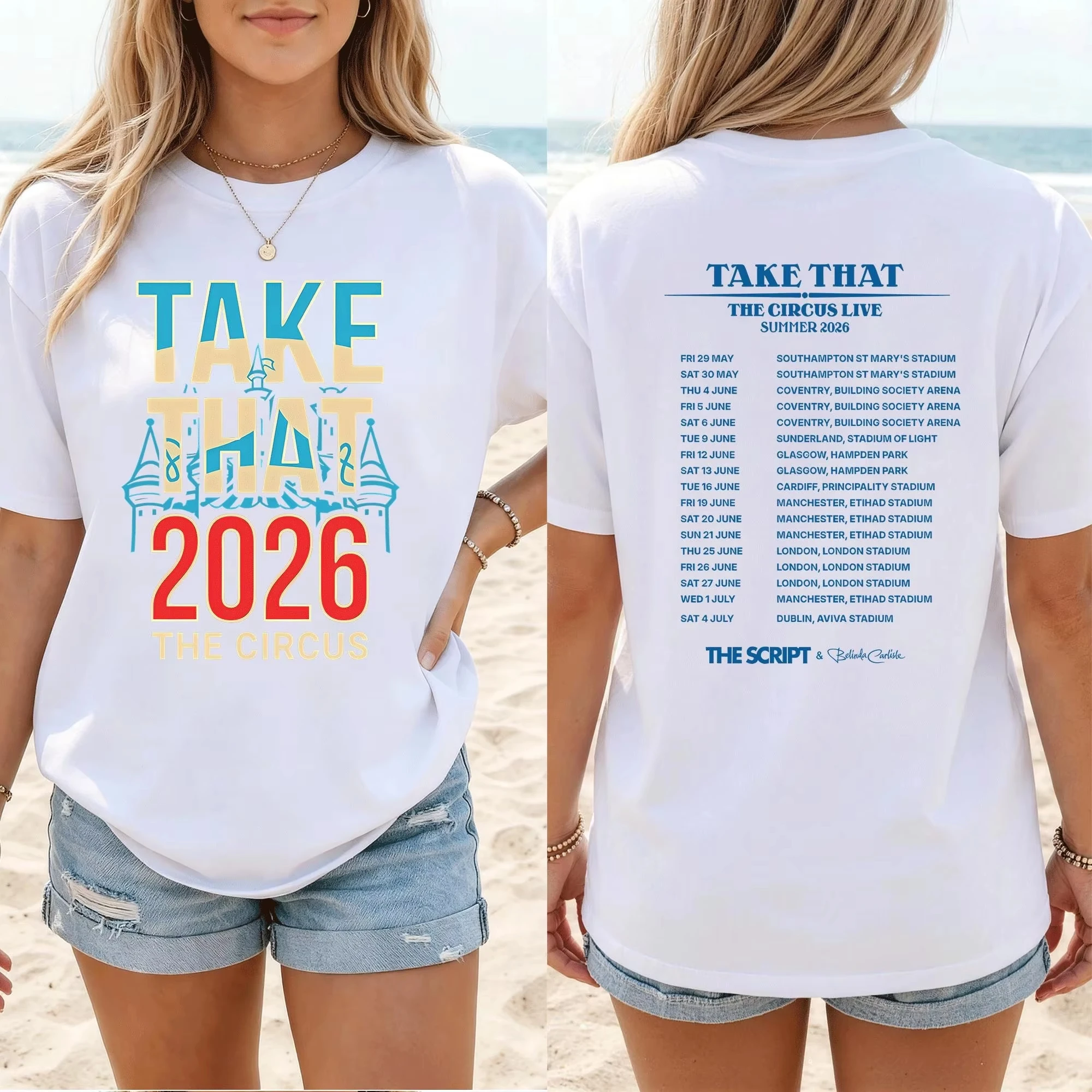 Take That Concert Shirt The Circus Live 2026 Tour Tee Band Fan Gift Men/women Summer Fashion Men's T-shirt Streetwear Hip Hop