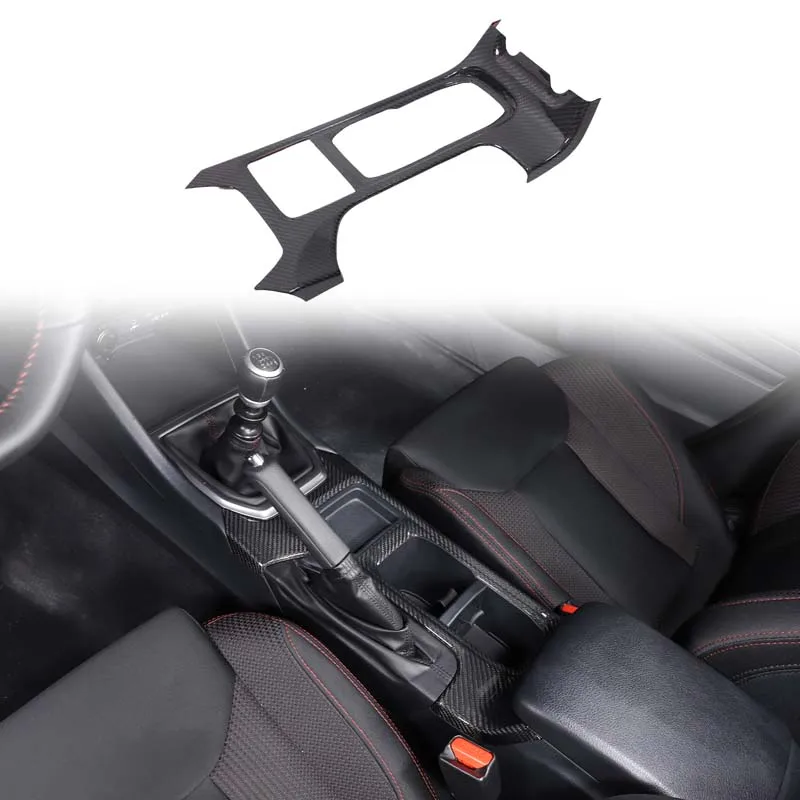 Real Carbon Fiber Car Central Control Water Cup Holder Frame Sticker Decor Cover Trim For Subaru WRX 2022 2023 2024 Accessories