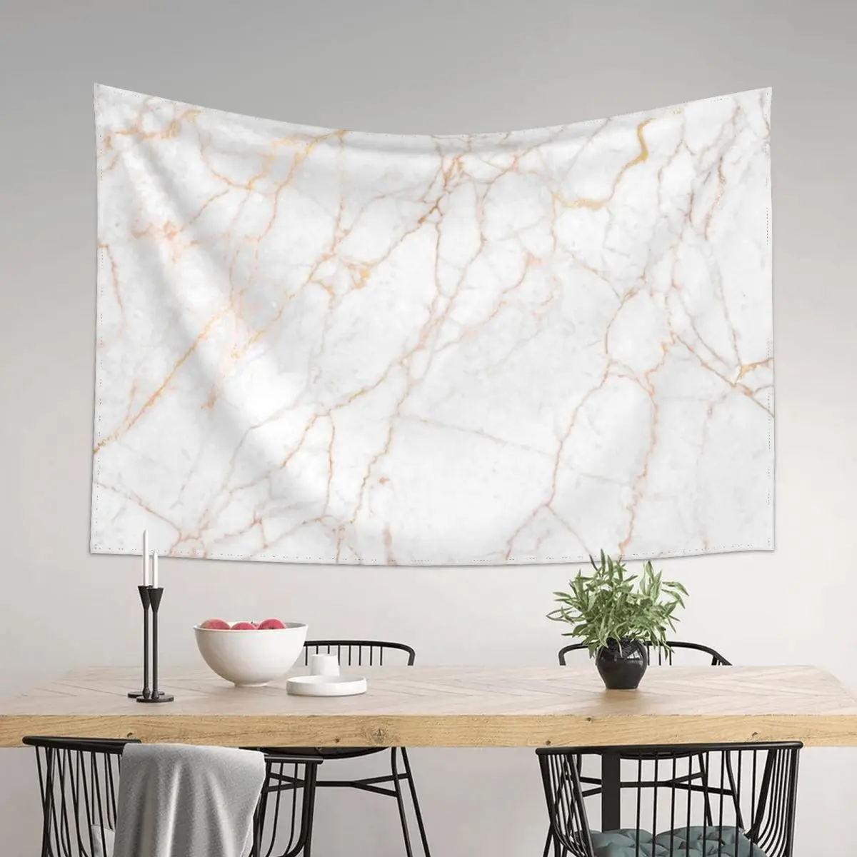 

White Faux Marble with Gold Glitter Veins Tapestry Things To Decorate The Room Carpet Wall Wall Deco Tapestry
