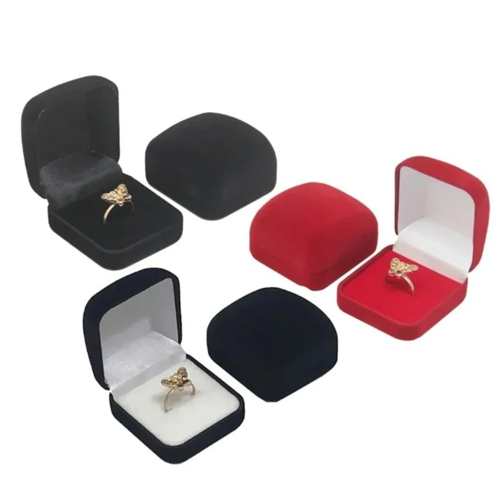 

Velvet Ring Jewelry Storage Box Red Wedding Diamond Ring Package Box Earring Stud Organizer Party Jewelry Ring Diplay Gift Box